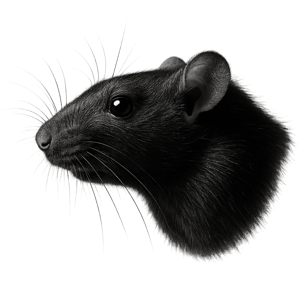 Rat noir photographié de profil